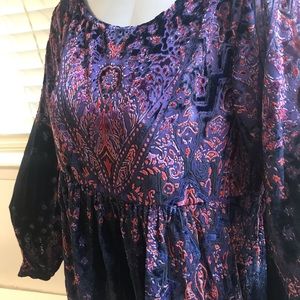 Free people mystical velvet long sleeve dress